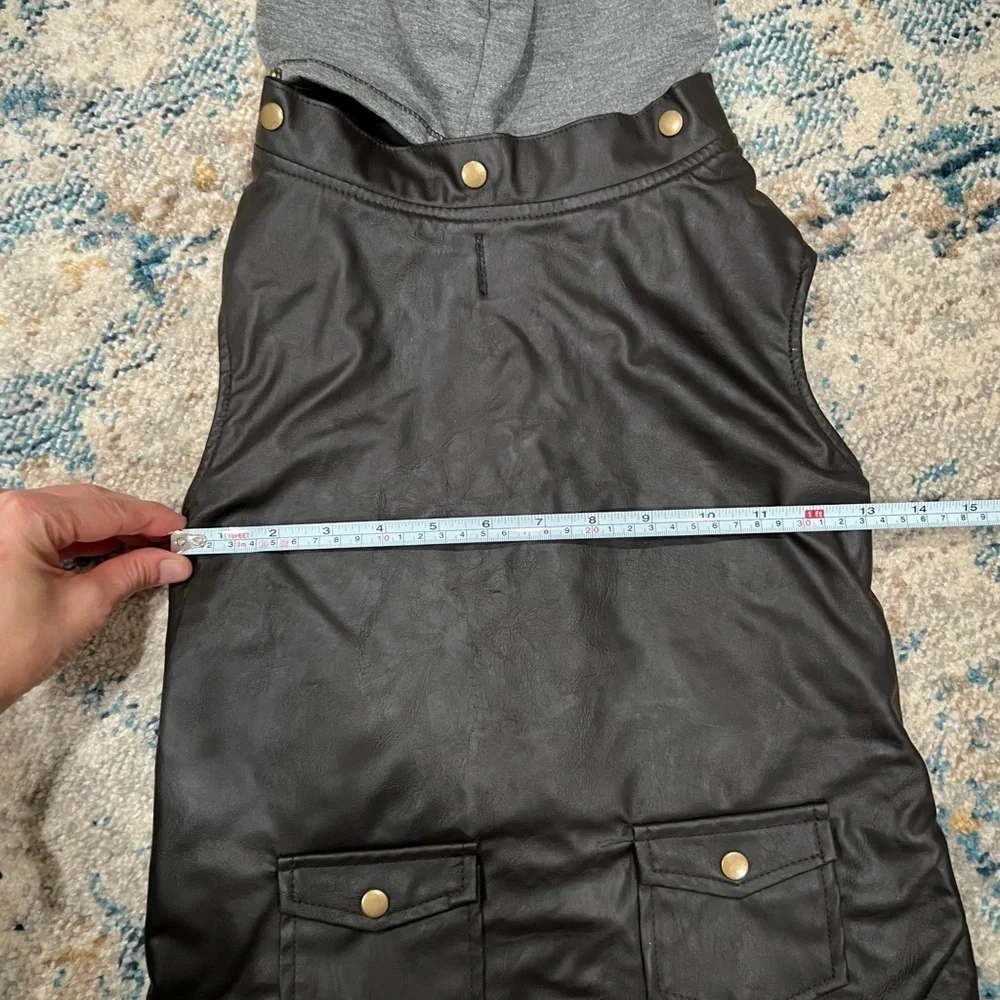 🌟🐾🐕Large dog faux leather jacket with hoodie